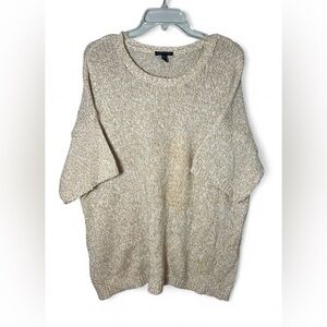 Eileen Fisher Women's XL Organic Cotton Sweater Short Sleeve Cream Chunky